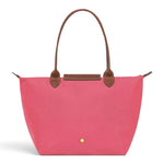 Octavie - Grand cabas pliable en corail rose - vue rapprochée
