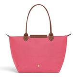 Octavie - Grand cabas pliable en corail rose - vue rapprochée