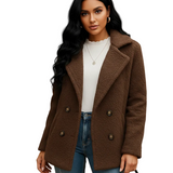 Noora Veste Courte Femme – Manteau Ajusté Élégant avec Fermeture à Boutons Classiques