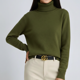 Claudine Pull Col Roulé Femme – Pull Tricoté Luxe à Col Haut avec Maille Douce et Coupe Intemporelle