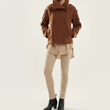 Claud Veste Courte d’Hiver Femme – Manteau Élégant à Col Haut avec Double Boutonnage