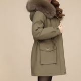 Belise Manteau d’Hiver Femme – Doudoune Élégante Matelassée avec Col Amovible et Taille Ajustable