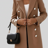 TailleurChic Cabán Femme – Manteau Ajusté Double Boutonnage avec Revers Élégants