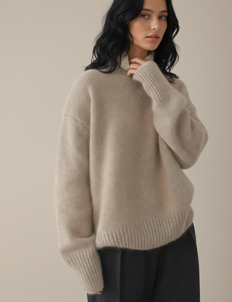 Serena Pull Col Roulé Femme en Cachemire – Maille Luxe Légère et Élégante Coupe Classique