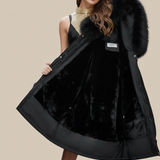 Belise Manteau d’Hiver Femme – Doudoune Élégante Matelassée avec Col Amovible et Taille Ajustable