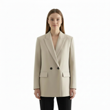 Genai Manteau Blazer Oversize Femme – Coupe Longue Élégante à Double Boutonnage