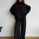 Amy Ensemble Loungewear Femme en Maille – Tenue Douce avec Col Roulé & Pantalon Ample