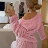 Jheyda WinterSoft Pyjama Unisexe en Fleece Corail – Ensemble Chaud et Doux pour Hiver & Détente