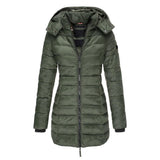 Resee Manteau Long Matelassé Femme à Capuche – Coupe Cintrée & Chaleur Élégante