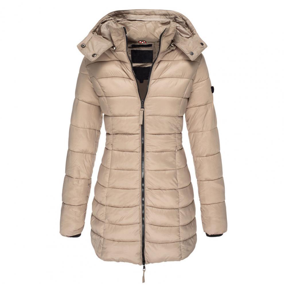 Resee Manteau Long Matelassé Femme à Capuche – Coupe Cintrée & Chaleur Élégante