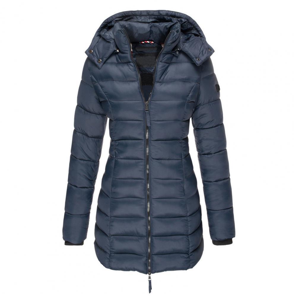 Resee Manteau Long Matelassé Femme à Capuche – Coupe Cintrée & Chaleur Élégante