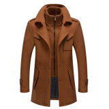 Daniel Manteau Long en Laine pour Homme – Pardessus Élégant Boutonné avec Revers Tailleur