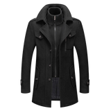 Daniel Manteau Long en Laine pour Homme – Pardessus Élégant Boutonné avec Revers Tailleur