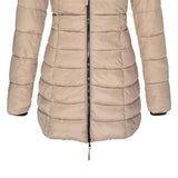 Resee Manteau Long Matelassé Femme à Capuche – Coupe Cintrée & Chaleur Élégante