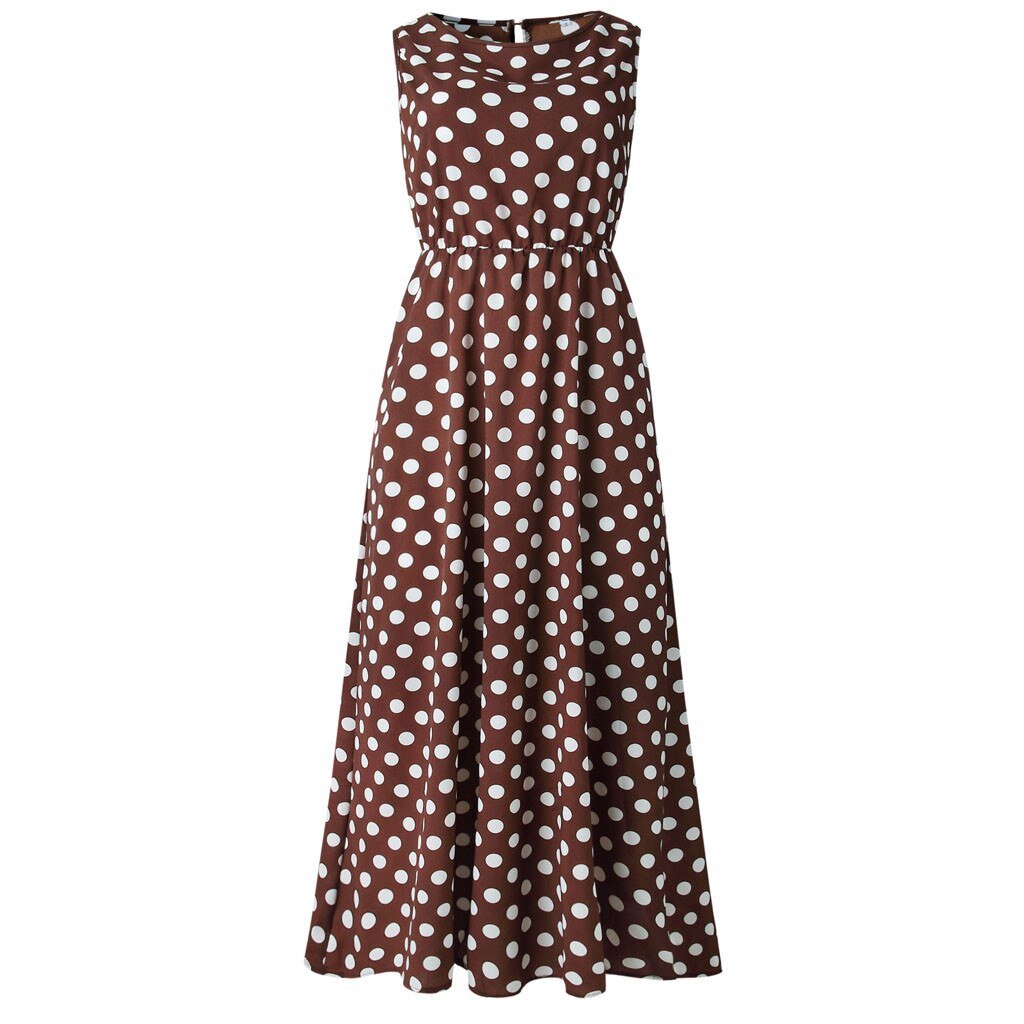Elise Robe Maxi Femme – Imprimé Pois Unique, Tissu de Qualité & Coupe Flottante