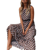 Elise Robe Maxi Femme – Imprimé Pois Unique, Tissu de Qualité & Coupe Flottante