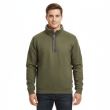 Marky Pull Zippé Homme – Sweat Demi-Zip Doublé Fleece avec Col Montant & Coupe Décontractée