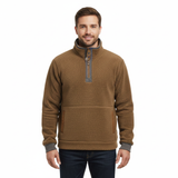 Marky Pull Zippé Homme – Sweat Demi-Zip Doublé Fleece avec Col Montant & Coupe Décontractée