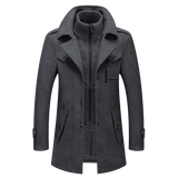 Daniel Manteau Long en Laine pour Homme – Pardessus Élégant Boutonné avec Revers Tailleur