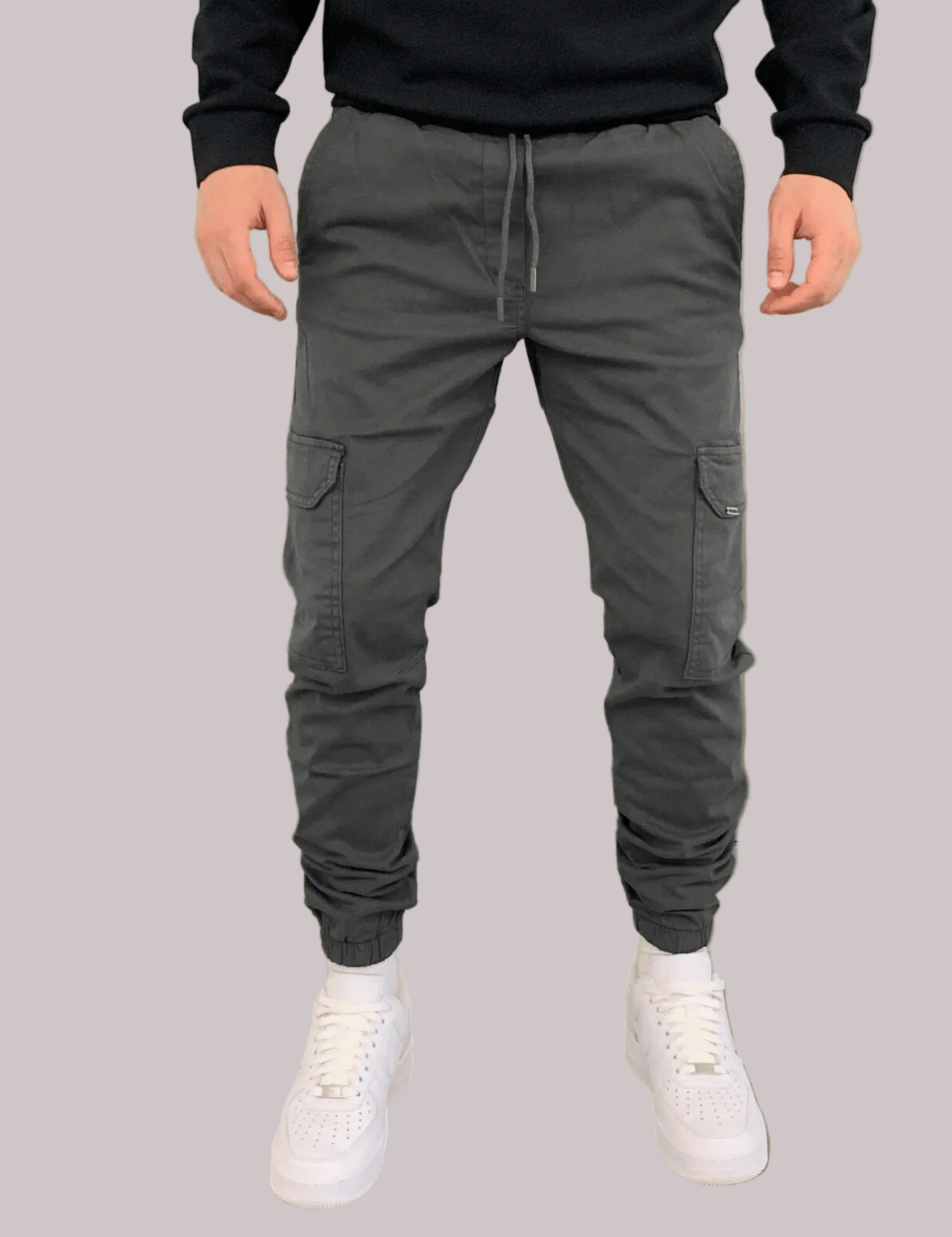 Mariano Pantalon Cargo Homme – Jogger Long avec Taille Élastique, Poches Cargo & Coupe Moderne