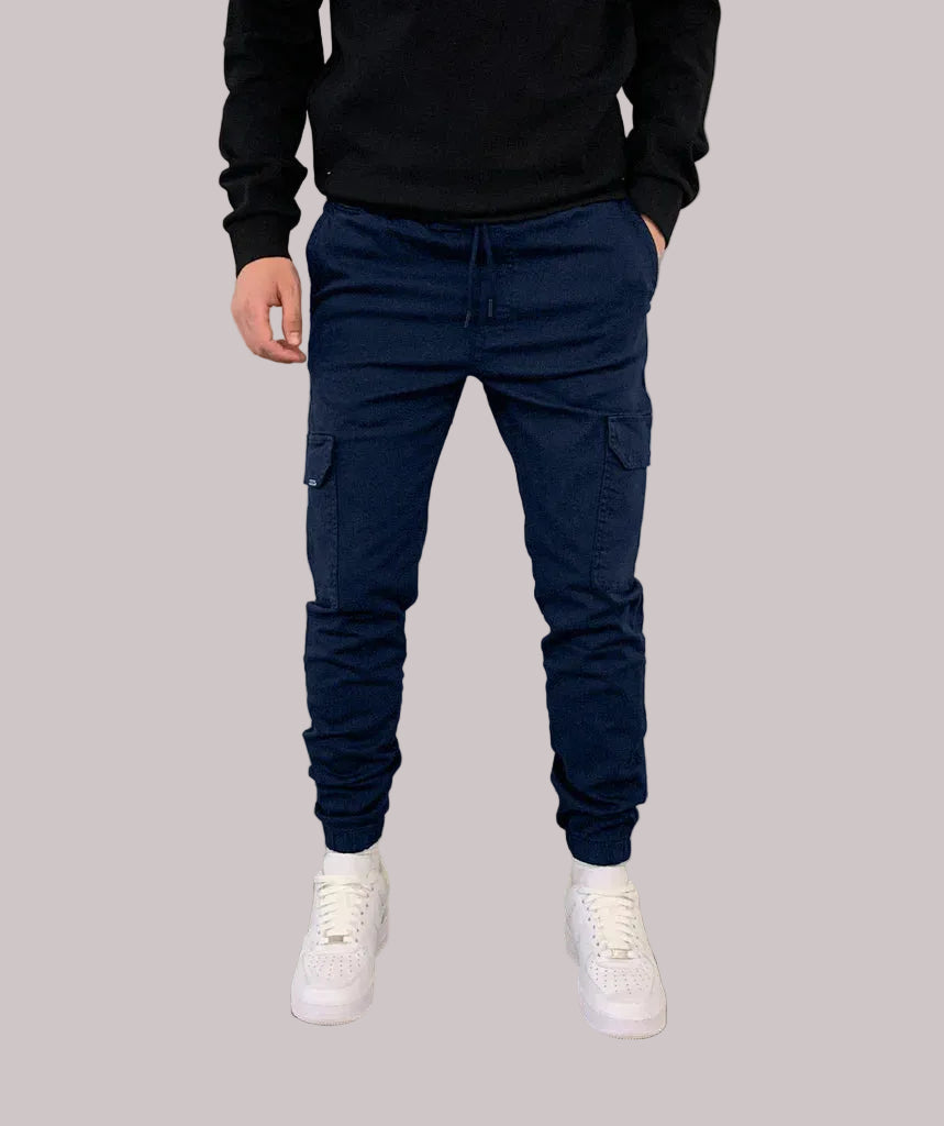 Mariano Pantalon Cargo Homme – Jogger Long avec Taille Élastique, Poches Cargo & Coupe Moderne