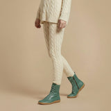 Melly Bottes Mi-Mollet Femme – Bottes Rétro à Lacets avec Fermeture Zippée & Semelle Plate