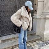 Julien Manteau Faux-Fur Femme – Veste Hiver Douce & Chaude avec Coupe Décontractée Élégante