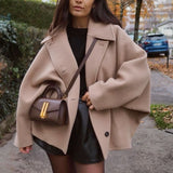 Amélie Femme Manteau Oversize – Élégant Manteau en Laine Doux & Tendance pour Hiver