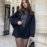 Amélie Femme Manteau Oversize – Élégant Manteau en Laine Doux & Tendance pour Hiver