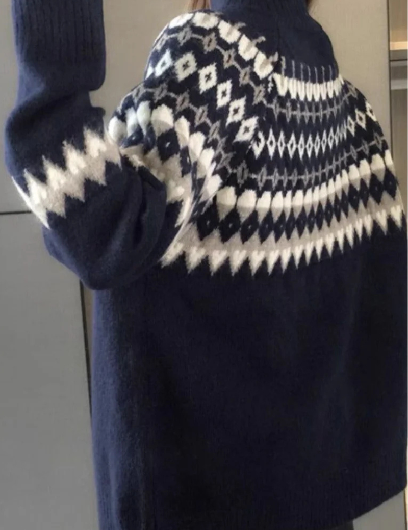 Keith Pull Fair Isle Femme Oversize – Tricot Chaud à Motif Nordique Classique