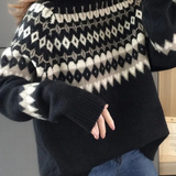 Keith Pull Fair Isle Femme Oversize – Tricot Chaud à Motif Nordique Classique