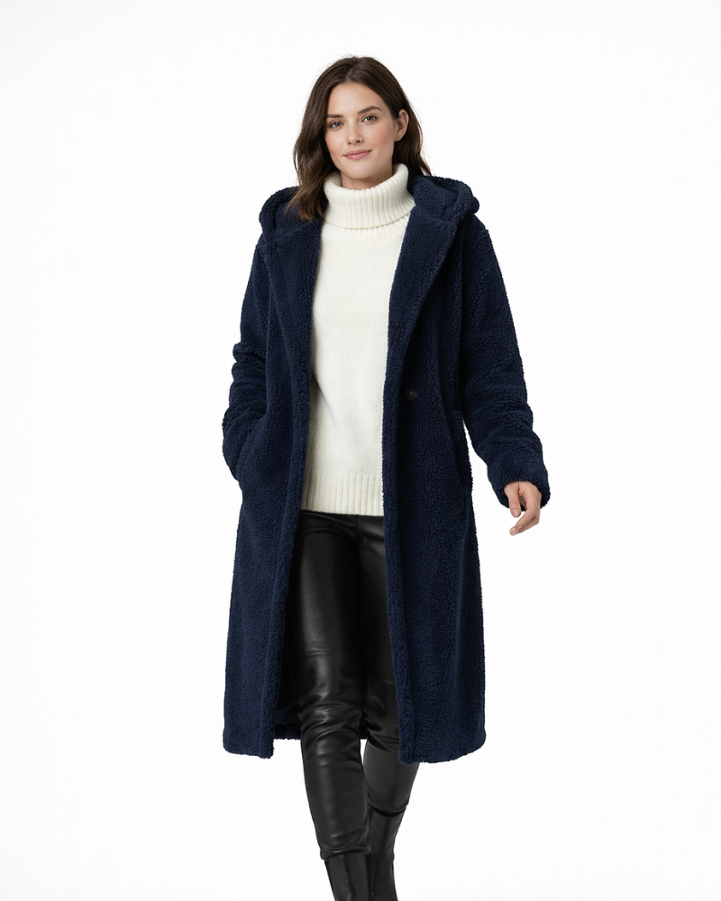 Camie Manteau Teddy Femme Long – Fausse Fourrure Douce, Coupe Ample, Manteau Hiver Élégant