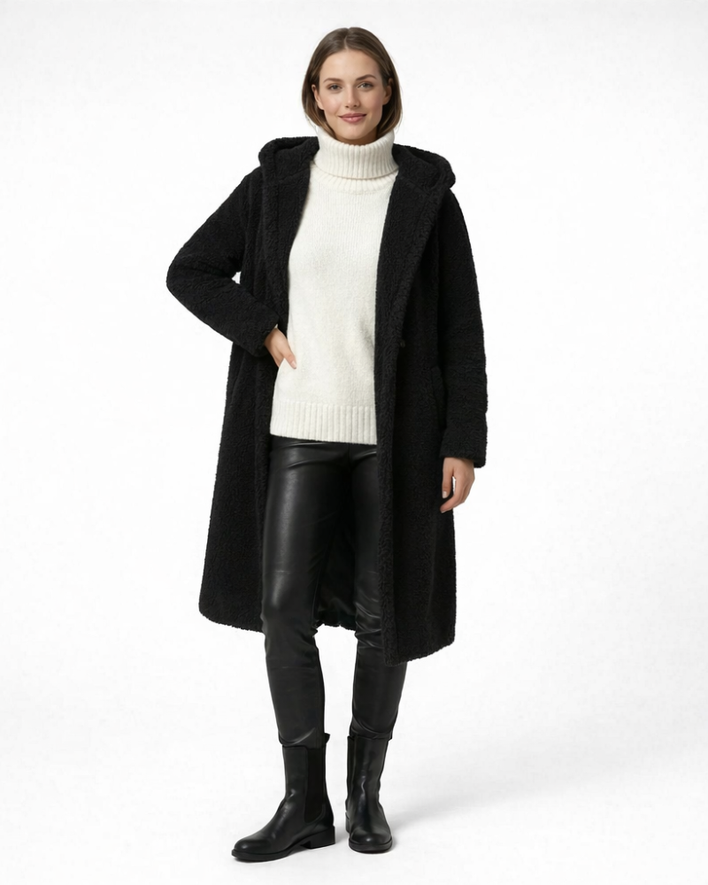 Camie Manteau Teddy Femme Long – Fausse Fourrure Douce, Coupe Ample, Manteau Hiver Élégant