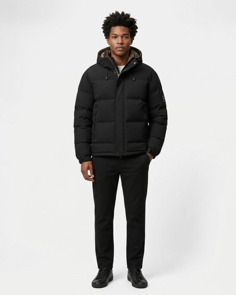 Luke Doudoune Homme à Capuche – Veste Matelassée Coton Épais, Coupe Régulière Hiver