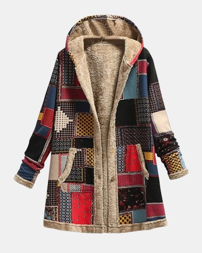 Jade - Veste en polaire patchwork vintage - vue d'ensemble