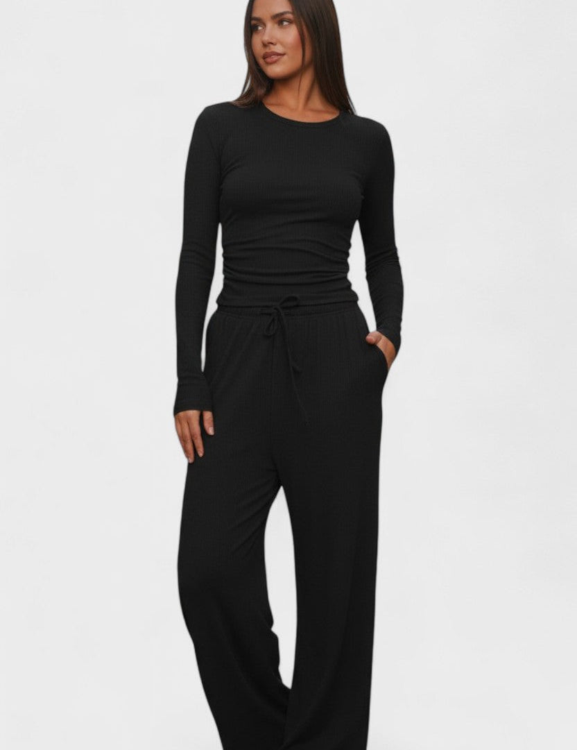 Armelle - Ensemble haut à manches longues & pantalon large
