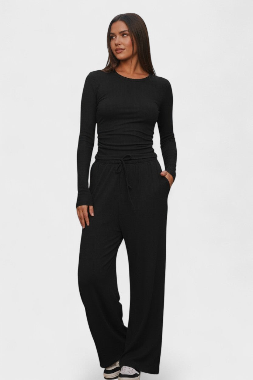 Armelle - Ensemble haut à manches longues & pantalon large