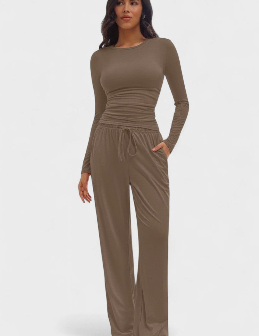Armelle - Ensemble haut à manches longues & pantalon large