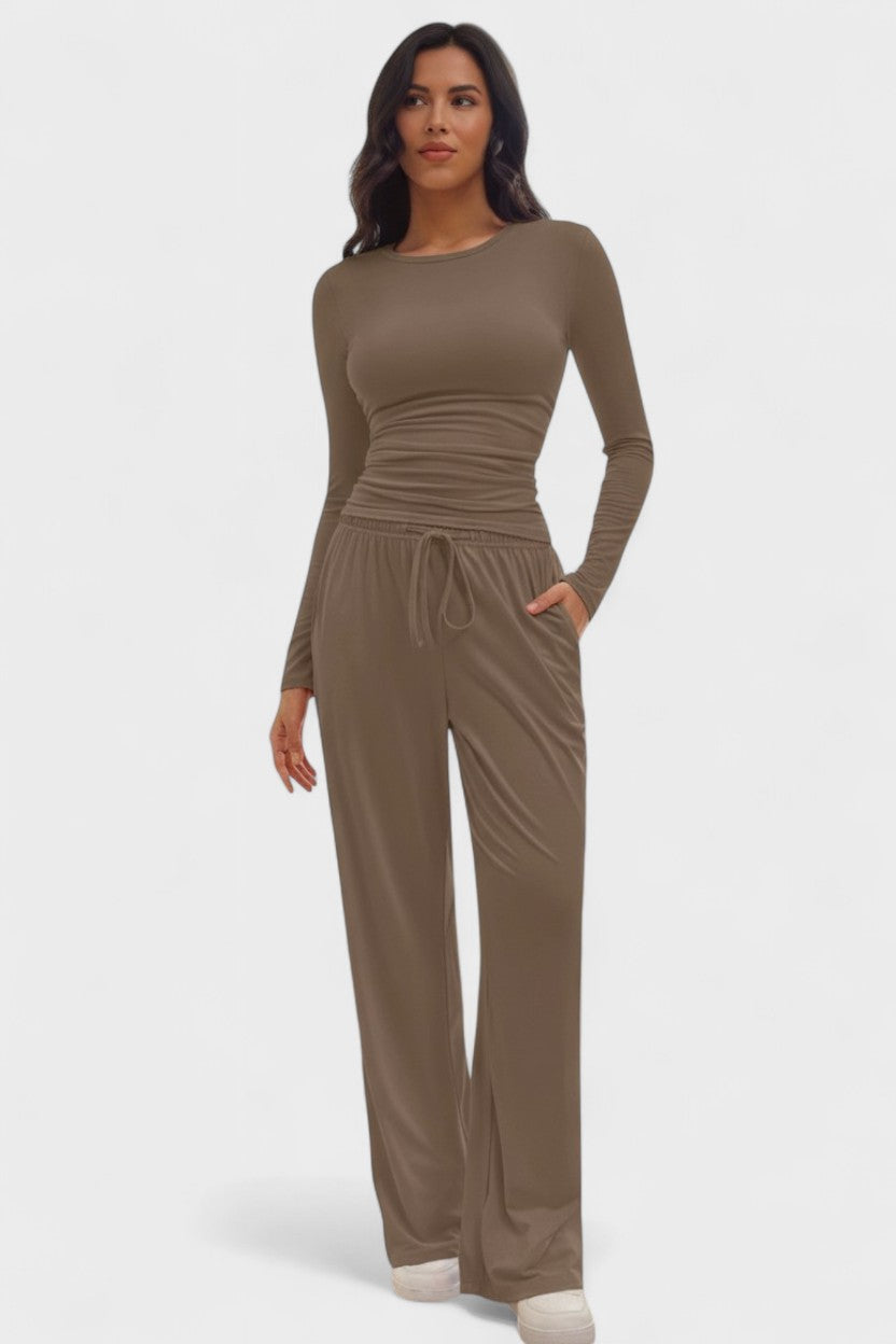 Armelle - Ensemble haut à manches longues & pantalon large
