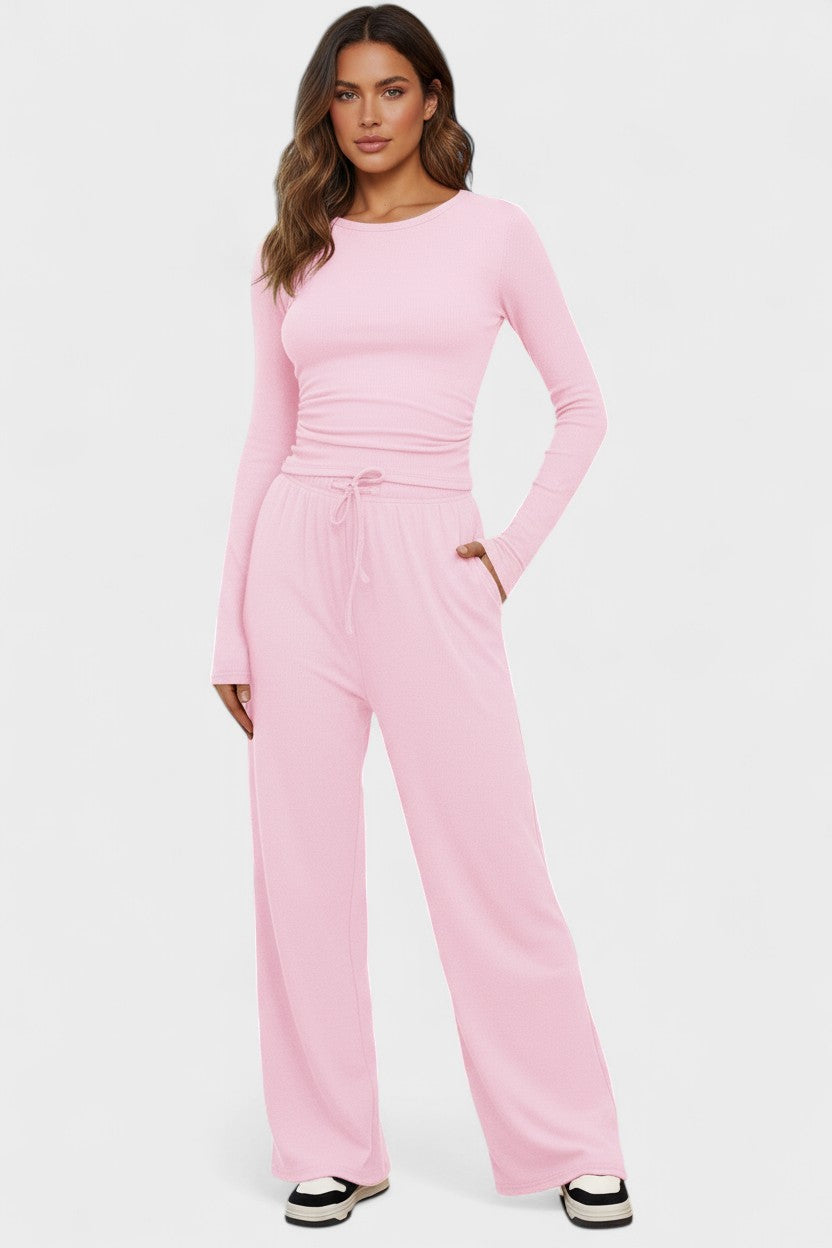 Armelle - Ensemble haut à manches longues & pantalon large