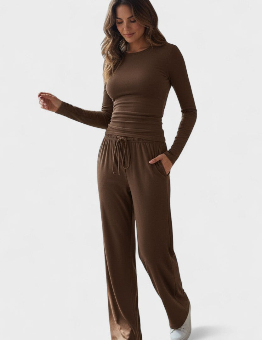 Armelle - Ensemble haut à manches longues & pantalon large
