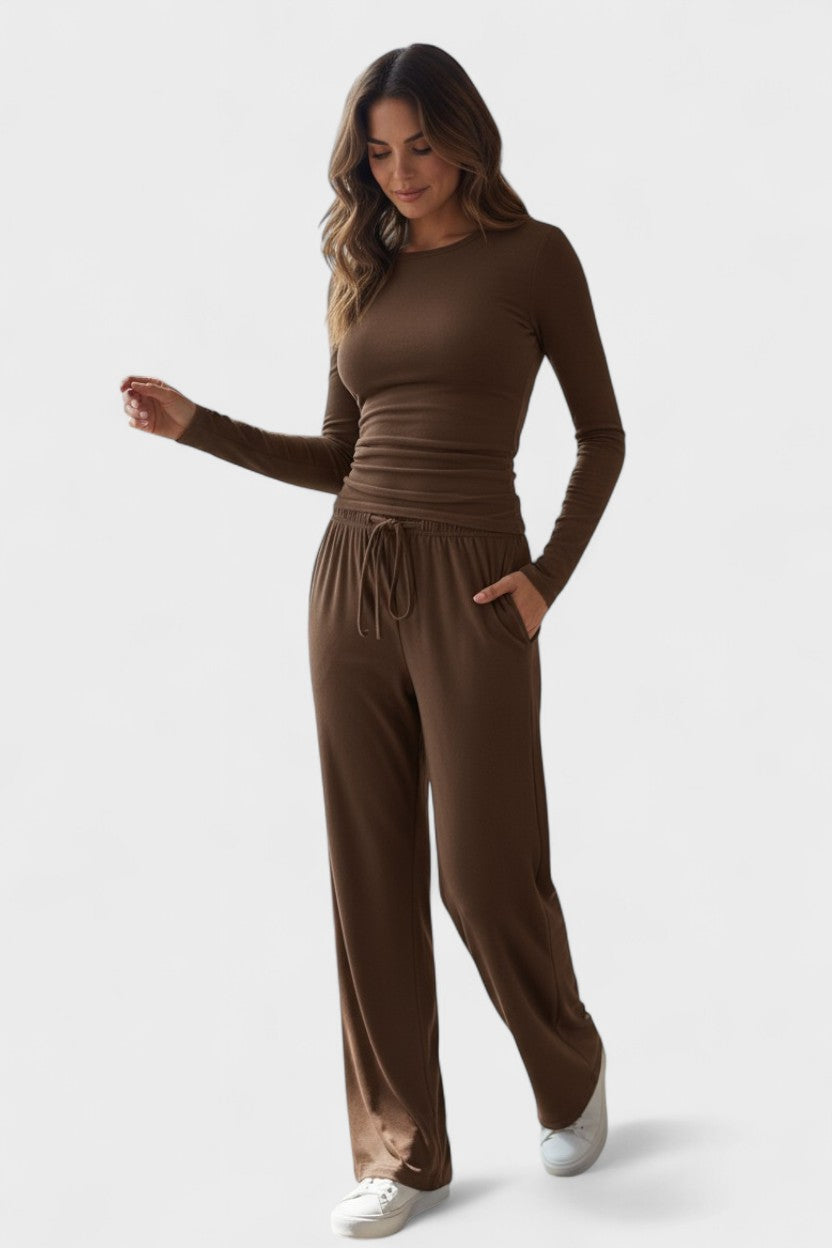 Armelle - Ensemble haut à manches longues & pantalon large