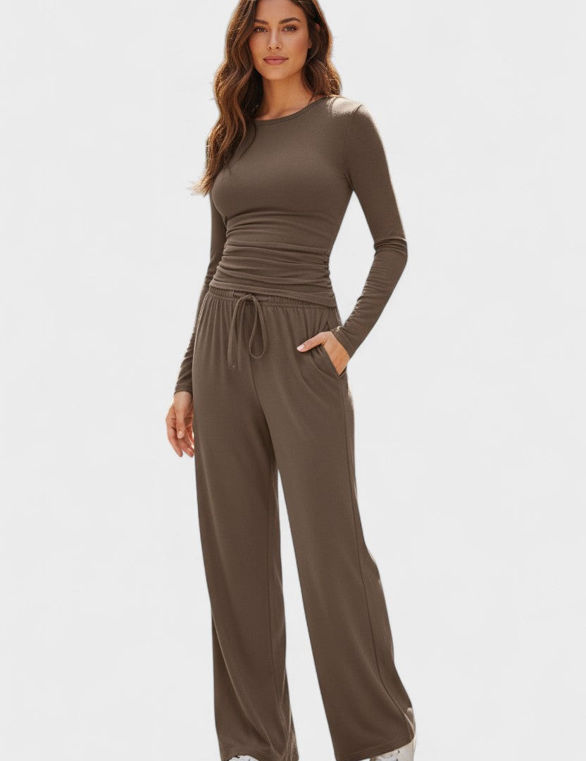 Armelle - Ensemble haut à manches longues & pantalon large