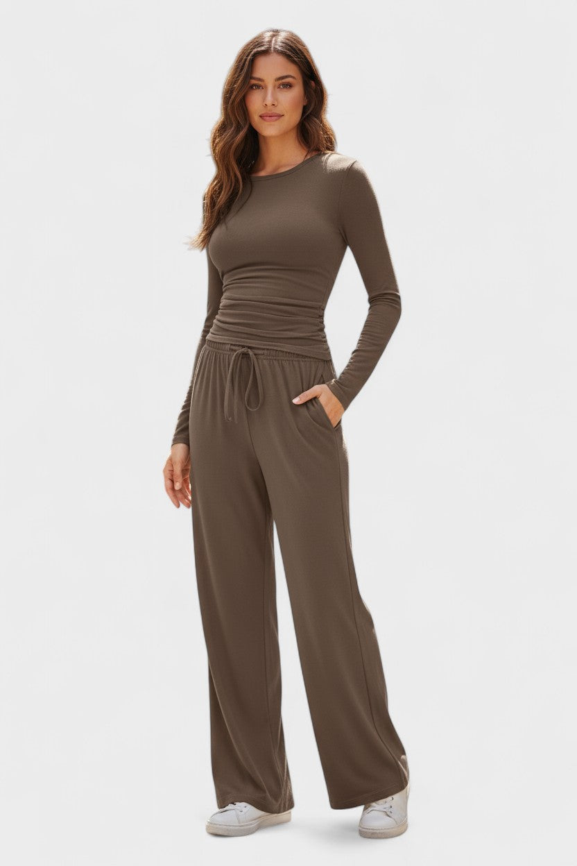 Armelle - Ensemble haut à manches longues & pantalon large