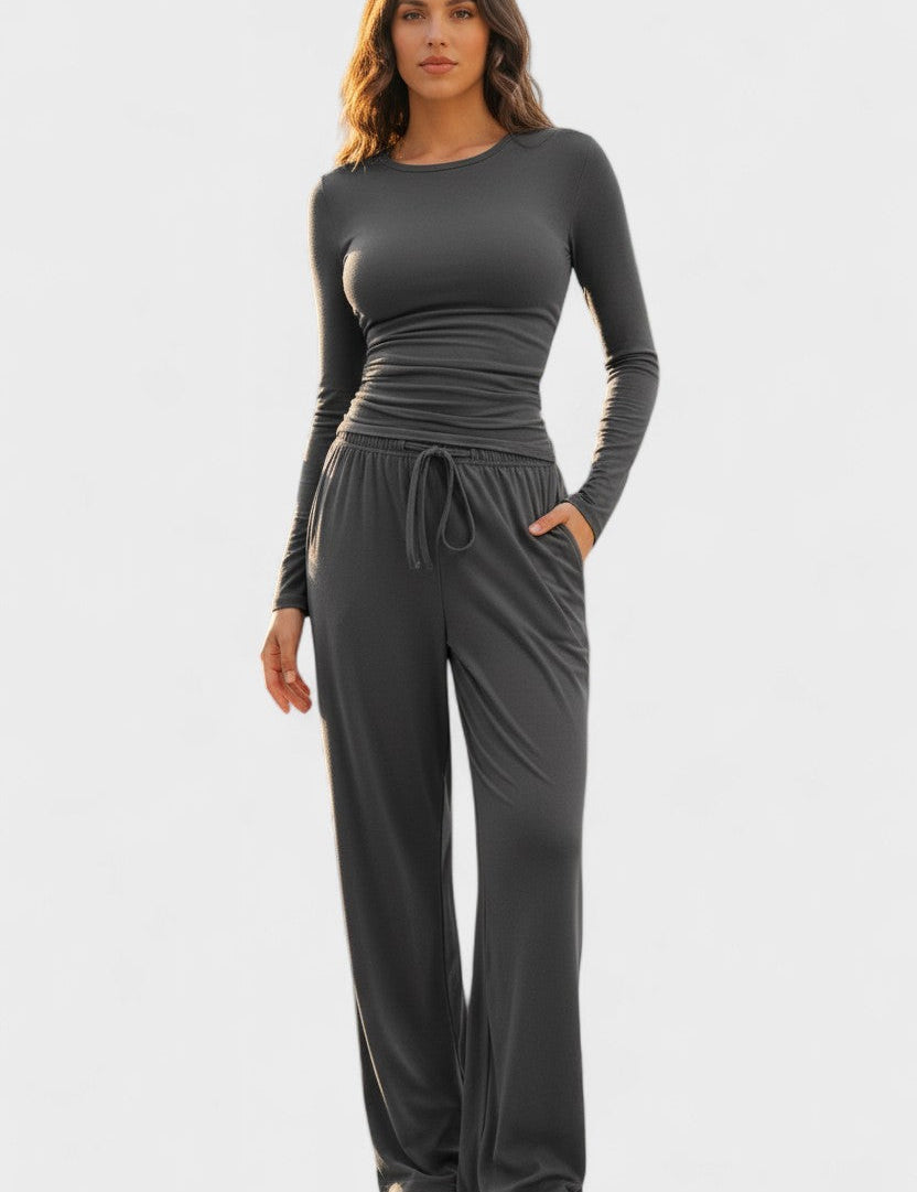 Armelle - Ensemble haut à manches longues & pantalon large