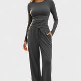 Armelle - Ensemble haut à manches longues & pantalon large