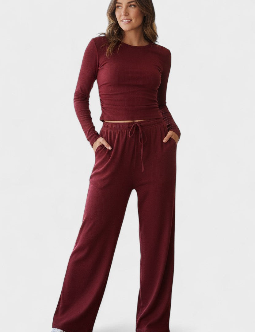 Armelle - Ensemble haut à manches longues & pantalon large