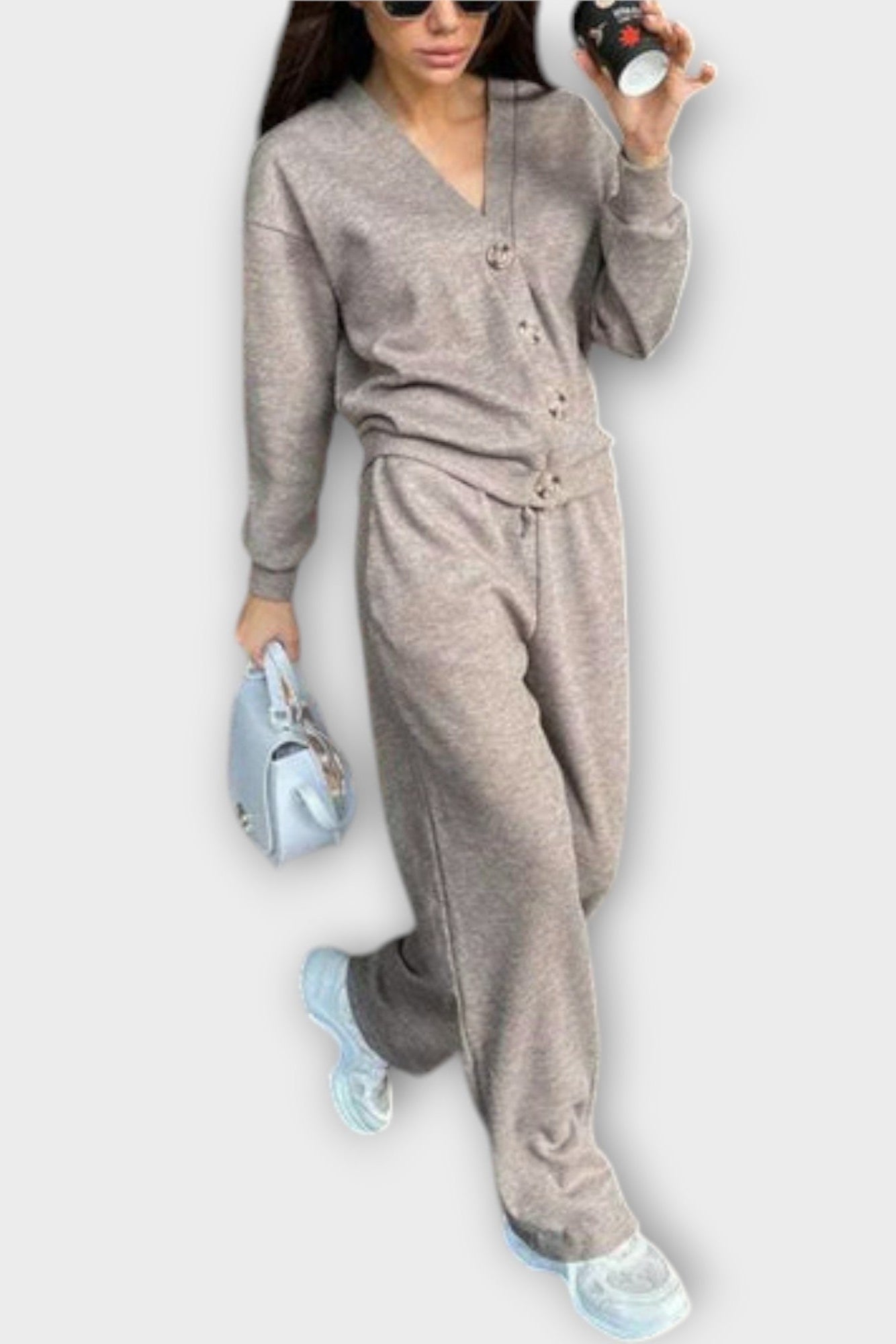 Nine - Ensemble cardigan boutonné & pantalon