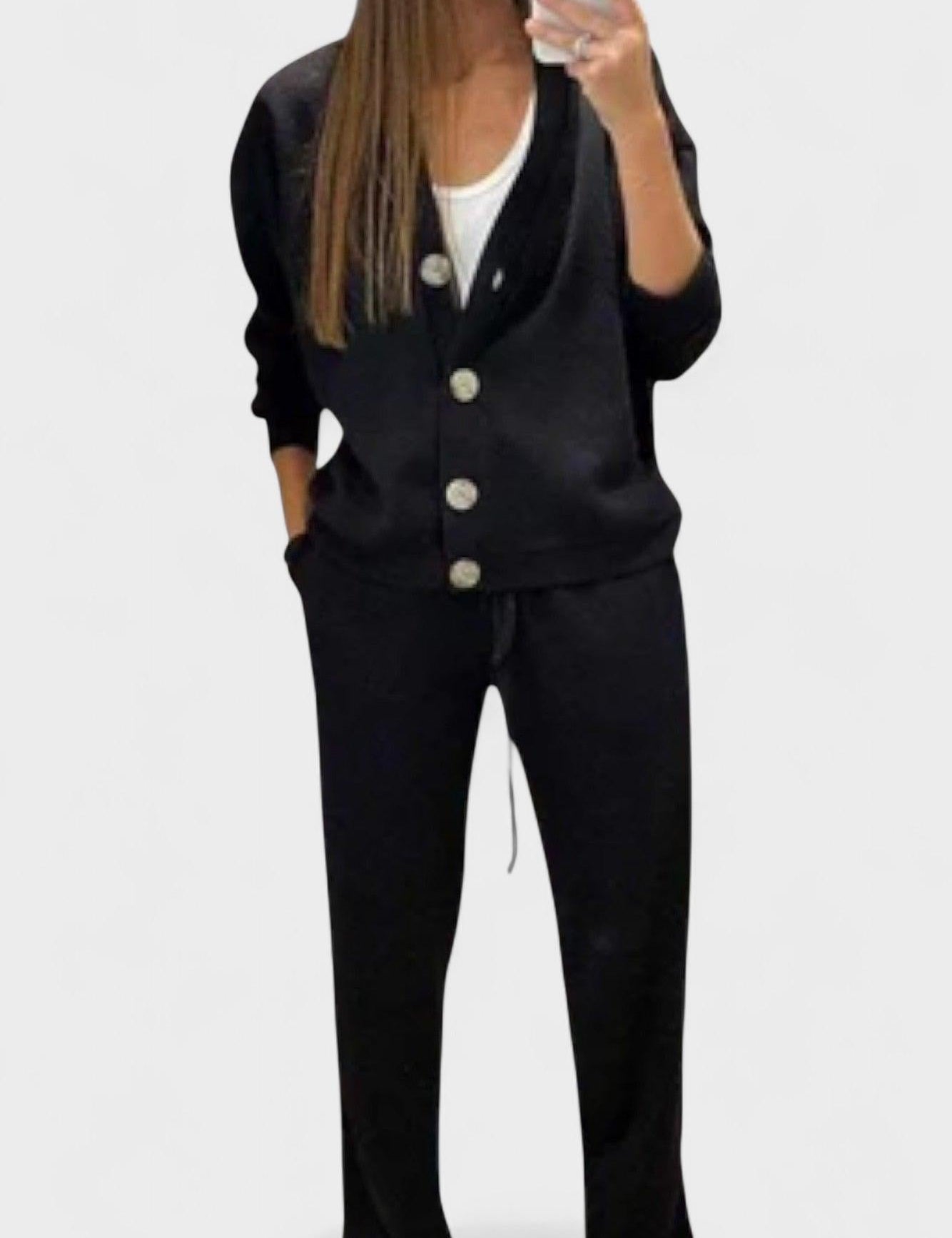 Nine - Ensemble cardigan boutonné & pantalon
