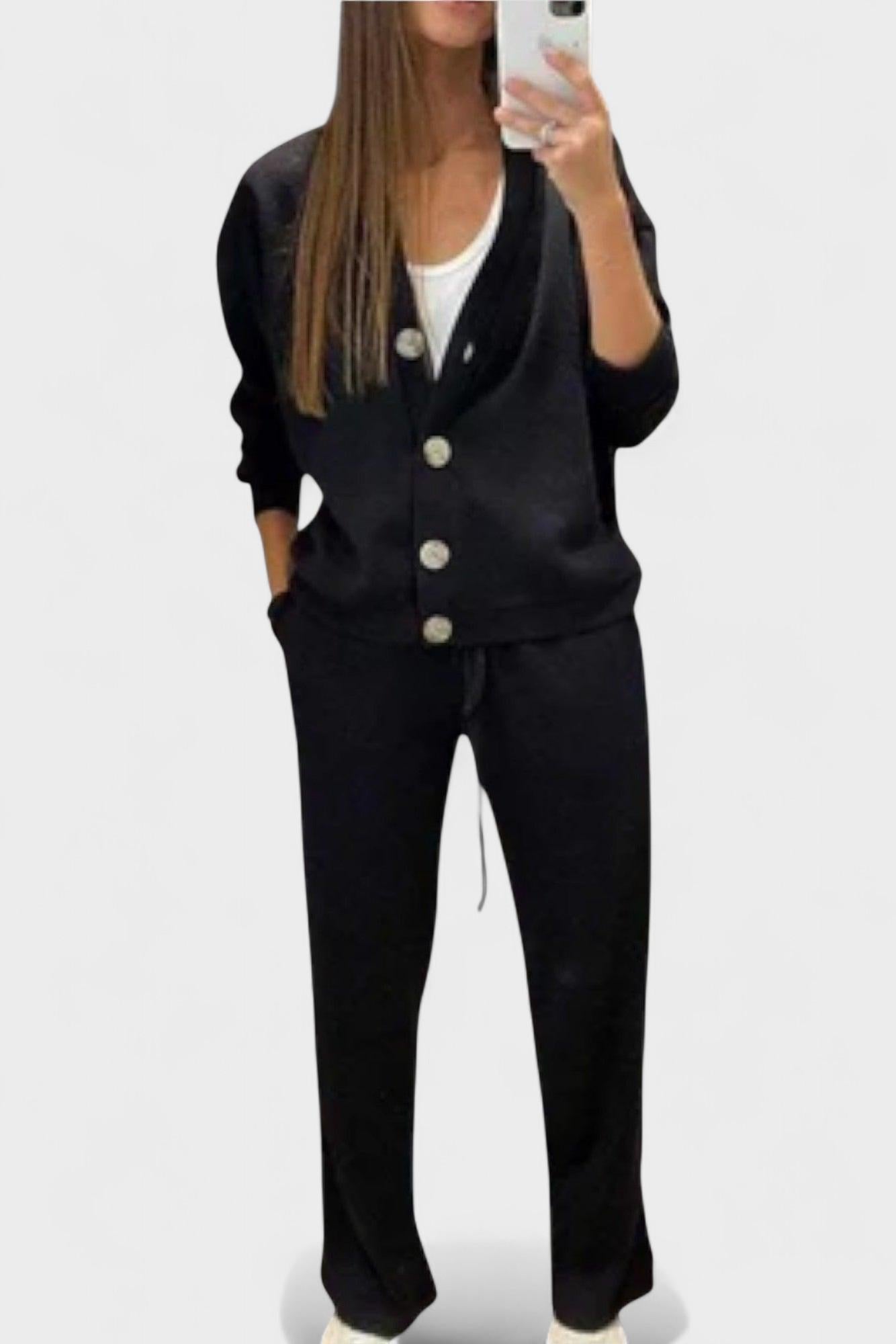 Nine - Ensemble cardigan boutonné & pantalon